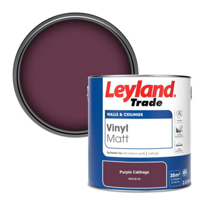 Leyland Trade Vinyl Matt Walls & Ceilings Emulsion Paint Purple Cabbage (PPG18-24) 2.5L