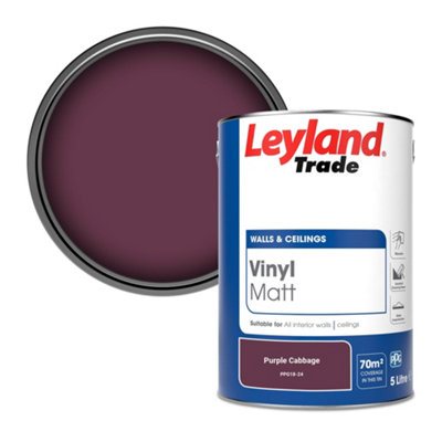 Leyland Trade Vinyl Matt Walls & Ceilings Emulsion Paint Purple Cabbage (PPG18-24) 5L