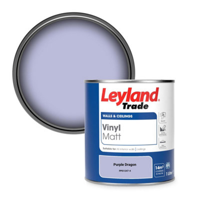 Leyland Trade Vinyl Matt Walls & Ceilings Emulsion Paint Purple Dragon (PPG1247-4) 1L