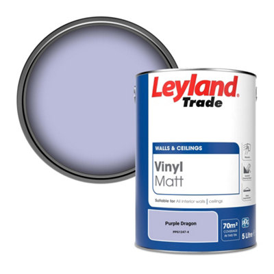 Leyland Trade Vinyl Matt Walls & Ceilings Emulsion Paint Purple Dragon (PPG1247-4) 5L