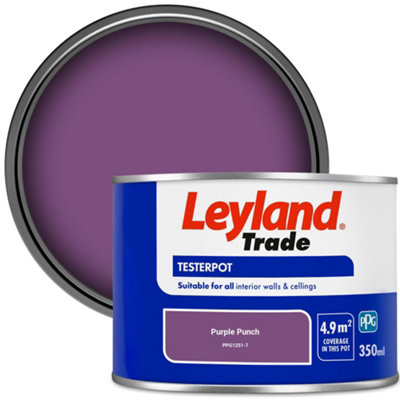 Leyland Trade Vinyl Matt Walls & Ceilings Emulsion Paint Purple Punch (PPG1251-7) 350ml Tester