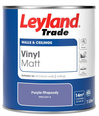 Leyland Trade Vinyl Matt Walls & Ceilings Emulsion Paint Purple ...