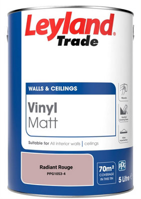 Leyland Trade Vinyl Matt Walls & Ceilings Emulsion Paint Radiant Rouge (PPG1053-4) 5L