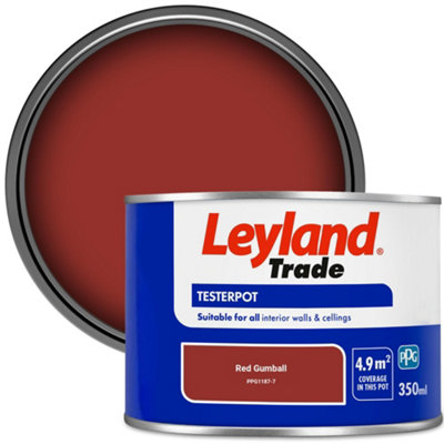 Leyland Trade Vinyl Matt Walls & Ceilings Emulsion Paint Red Gumball (PPG1187-7) 350ml Tester