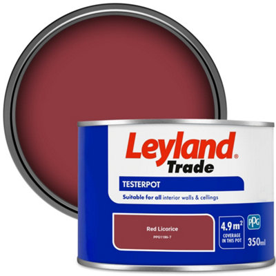 Leyland Trade Vinyl Matt Walls & Ceilings Emulsion Paint Red Licorice (PPG1186-7) 350ml Tester
