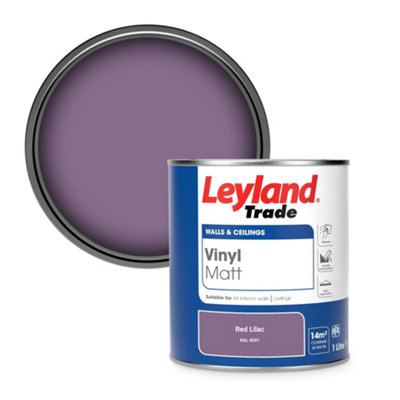 Leyland Trade Vinyl Matt Walls & Ceilings Emulsion Paint Red Lilac (RAL 4001) 1L