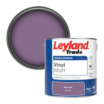 Leyland Trade Vinyl Matt Walls & Ceilings Emulsion Paint Red Lilac (RAL 4001) 2.5L