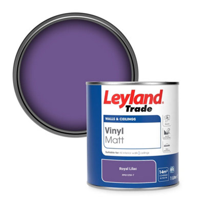 Leyland Trade Vinyl Matt Walls & Ceilings Emulsion Paint Royal Lilac (PPG1250-7) 1L