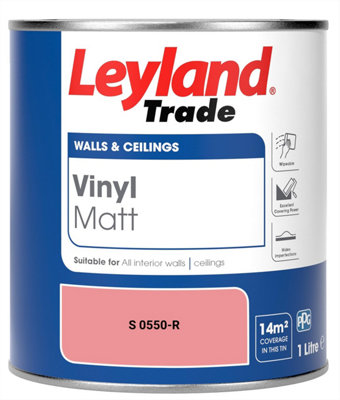 Leyland Trade Vinyl Matt Walls & Ceilings Emulsion Paint (S 0550-R) 1L