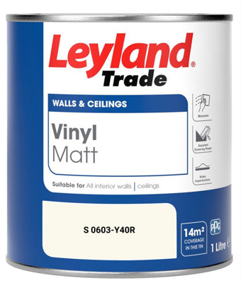 Leyland Trade Vinyl Matt Walls & Ceilings Emulsion Paint (S 0603-Y40R) 1L