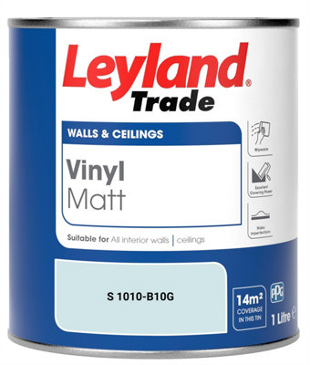 Leyland Trade Vinyl Matt Walls & Ceilings Emulsion Paint (S 1010-B10G) 1L