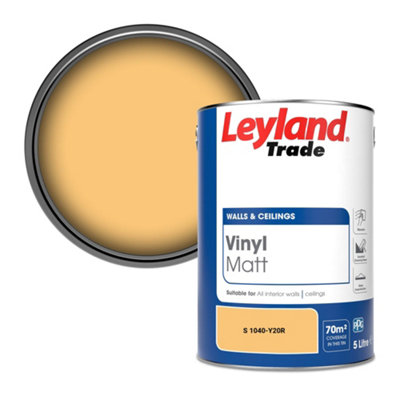Leyland Trade Vinyl Matt Walls & Ceilings Emulsion Paint (S 1040-Y20R) 5L