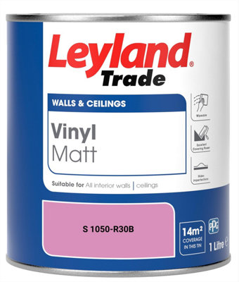 Leyland Trade Vinyl Matt Walls & Ceilings Emulsion Paint (S 1050-R30B) 1L