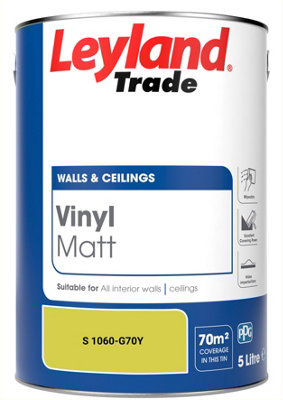 Leyland Trade Vinyl Matt Walls & Ceilings Emulsion Paint (S 1060-G70Y) 5L