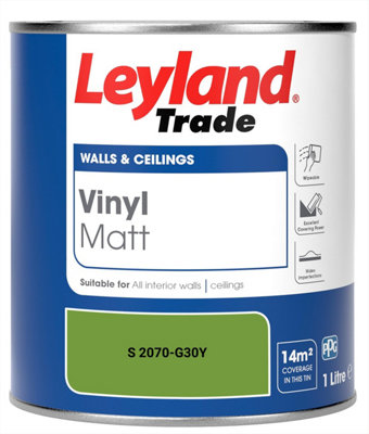 Leyland Trade Vinyl Matt Walls & Ceilings Emulsion Paint (S 2070-G30Y) 1L