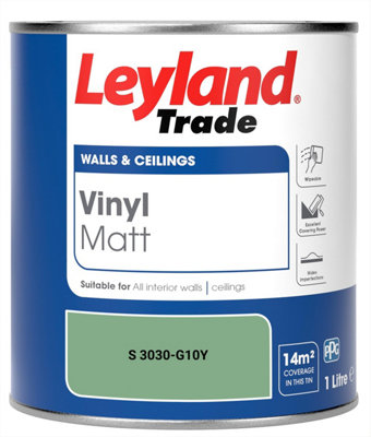 Leyland Trade Vinyl Matt Walls & Ceilings Emulsion Paint (S 3030-G10Y) 1L