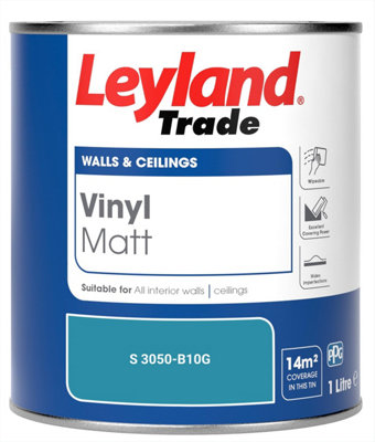 Leyland Trade Vinyl Matt Walls & Ceilings Emulsion Paint (S 3050-B10G) 1L