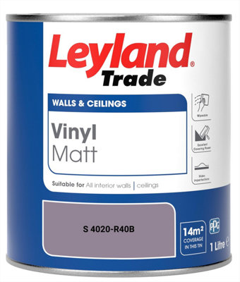 Leyland Trade Vinyl Matt Walls & Ceilings Emulsion Paint (S 4020-R40B) 1L