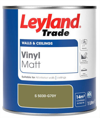 Leyland Trade Vinyl Matt Walls & Ceilings Emulsion Paint (S 5030-G70Y) 1L