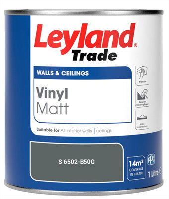 Leyland Trade Vinyl Matt Walls & Ceilings Emulsion Paint (S 6502-B50G) 1L
