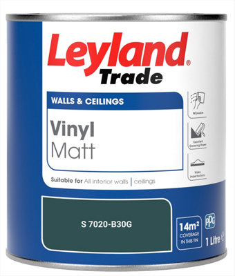 Leyland Trade Vinyl Matt Walls & Ceilings Emulsion Paint (S 7020-B30G) 1L