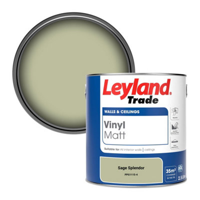 Leyland Trade Vinyl Matt Walls & Ceilings Emulsion Paint Sage Splendor (PPG1115-4) 2.5L