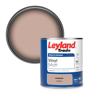 Leyland Trade Vinyl Matt Walls & Ceilings Emulsion Paint Sandpaper (PPG1062-4) 1L