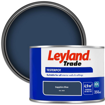 Leyland Trade Vinyl Matt Walls & Ceilings Emulsion Paint Sapphire Blue (RAL 5003) 350ml Tester