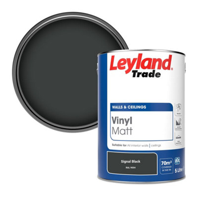Leyland Trade Vinyl Matt Walls & Ceilings Emulsion Paint Signal Black (RAL 9004) 5L