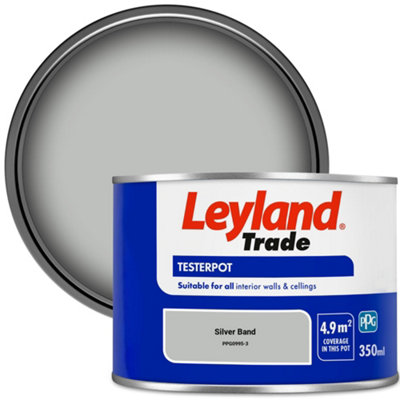 Leyland Trade Vinyl Matt Walls & Ceilings Emulsion Paint Silver Band (PPG0995-3) 350ml Tester