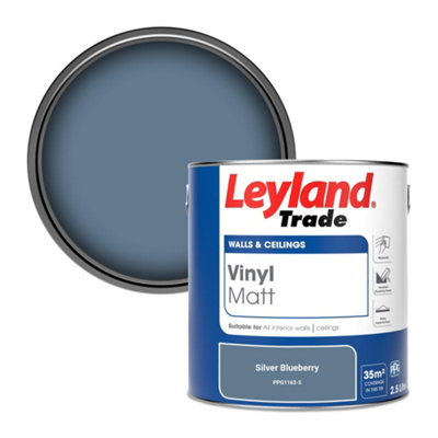 Leyland Trade Vinyl Matt Walls & Ceilings Emulsion Paint Silver Blueberry (PPG1163-5) 2.5L