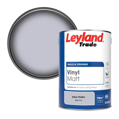Leyland Trade Vinyl Matt Walls & Ceilings Emulsion Paint Silver Chalice (PPG1174-3) 5L