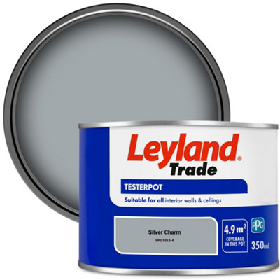 Leyland Trade Vinyl Matt Walls & Ceilings Emulsion Paint Silver Charm (PPG1013-4) 350ml Tester