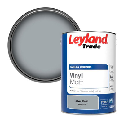 Leyland Trade Vinyl Matt Walls & Ceilings Emulsion Paint Silver Charm (PPG1013-4) 5L