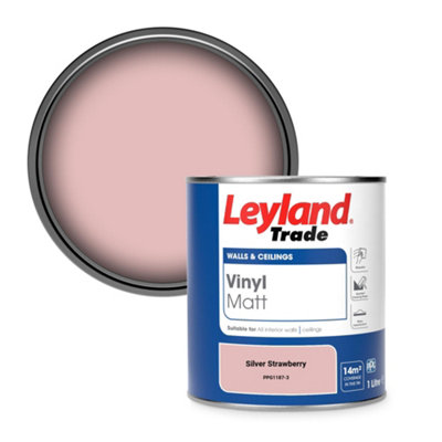 Leyland Trade Vinyl Matt Walls & Ceilings Emulsion Paint Silver Strawberry (PPG1187-3) 1L