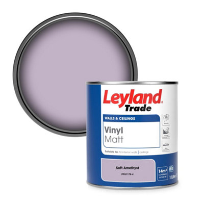Leyland Trade Vinyl Matt Walls & Ceilings Emulsion Paint Soft Amethyst (PPG1178-4) 1L