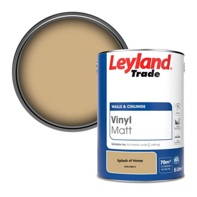 Leyland Trade Vinyl Matt Walls & Ceilings Emulsion Paint Splash of Honey (PPG1088-4) 5L