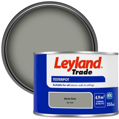 Leyland Trade Vinyl Matt Walls & Ceilings Emulsion Paint Stone Grey (RAL 7030) 350ml Tester