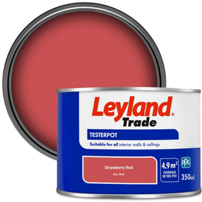 Leyland Trade Vinyl Matt Walls & Ceilings Emulsion Paint Strawberry Red (RAL 3018) 350ml Tester