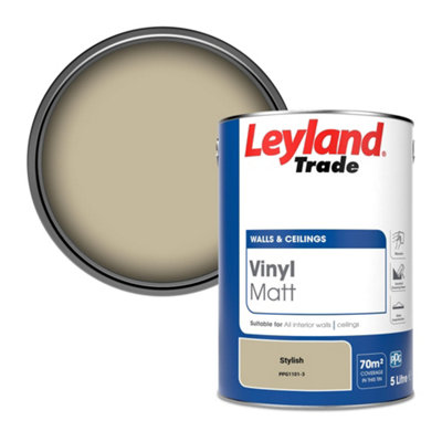 Leyland Trade Vinyl Matt Walls & Ceilings Emulsion Paint Stylish (PPG1101-3) 5L