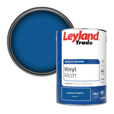 Leyland Trade Vinyl Matt Walls & Ceilings Emulsion Paint Suddenly Sapphire (PPG1242-7) 5L