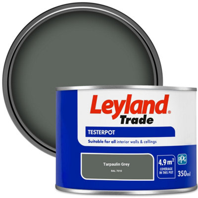 Leyland Trade Vinyl Matt Walls & Ceilings Emulsion Paint Tarpaulin Grey (RAL 7010) 350ml Tester
