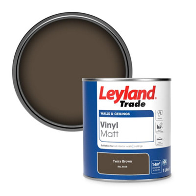 Leyland Trade Vinyl Matt Walls & Ceilings Emulsion Paint Terra Brown (RAL 8028) 1L