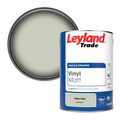 Leyland Trade Vinyl Matt Walls & Ceilings Emulsion Paint White Sage (PPG1125-2) 5L