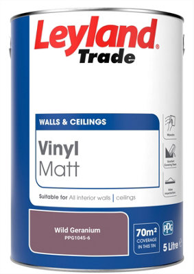 LEYLAND TRADE VINYL MATT WALLS & CEILINGS EMULSION PAINT WILD GERANIUM ...