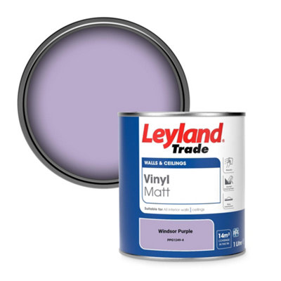 Leyland Trade Vinyl Matt Walls & Ceilings Emulsion Paint Windsor Purple (PPG1249-4) 1L