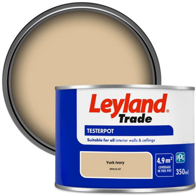Leyland Trade Vinyl Matt Walls & Ceilings Emulsion Paint York Ivory (PPG15-07) 350ml Tester