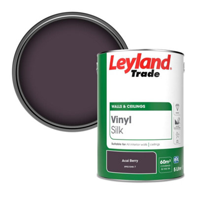 Leyland Trade Vinyl Silk Walls & Ceilings Emulsion Paint Acai Berry (PPG1046-7) - 5L