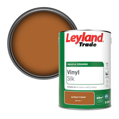 Leyland Trade Vinyl Silk Walls & Ceilings Emulsion Paint Antique Copper (PPG1201-7) - 5L