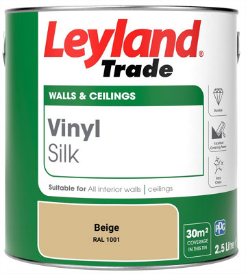 Leyland Trade Vinyl Silk Walls & Ceilings Emulsion Paint Beige (RAL 1001) - 2.5L